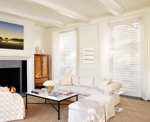 White Slipcovers with Silhouette® Window Shadings