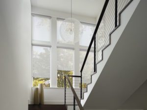 Designer Screen Shades in the Stairwell