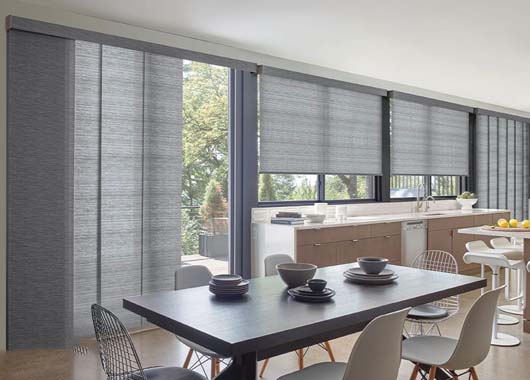 Skyline® Panel-Track Blinds & Solar Shades in Kitchen